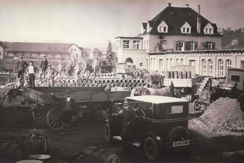 Betriebsgelände um 1930: Kemmler Geschichte eines frühen Unternehmensstandorts – Kemmler Tradition, Familiengeschichte Kemmler, Entstehung Firmen-Familie Kemmler.
