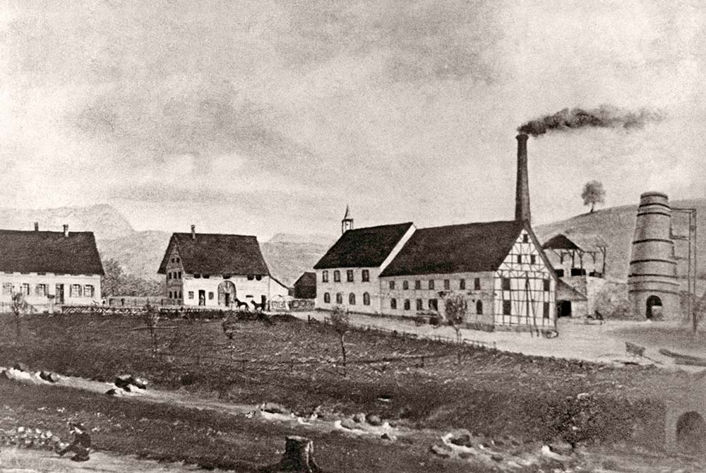 Pulvermühle in Dußlingen: Kemmler Geschichte des Ursprungs 1885 – Ausbau zur Zementwarenfabrik durch Michael Pflumm; Kemmler Tradition, Familiengeschichte Kemmler, Entstehung Firmen-Familie Kemmler.