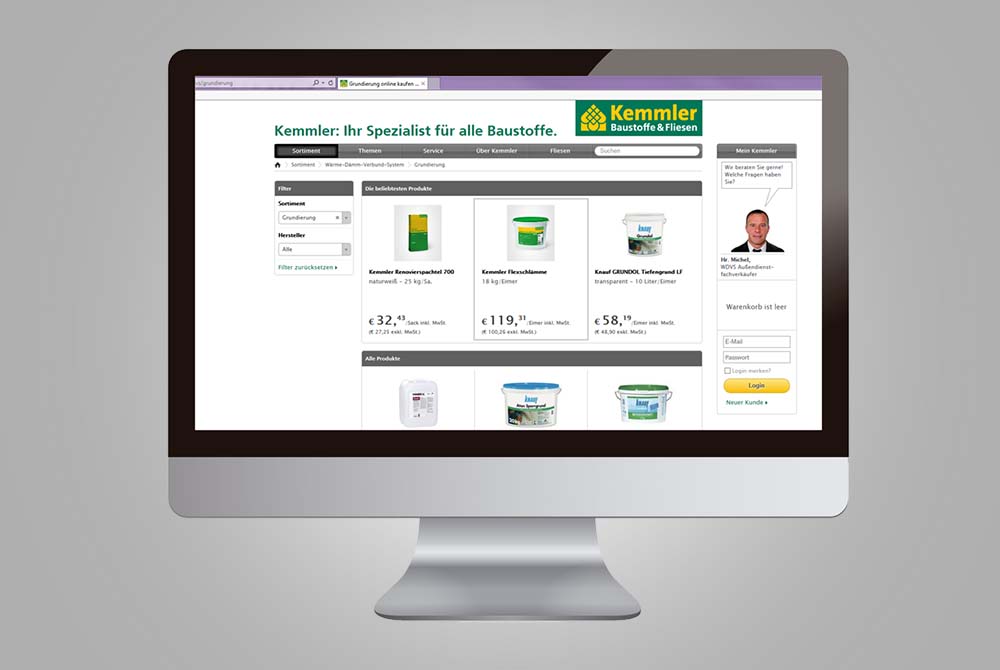 Onlineshop von Kemmler: Kemmler Geschichte der Digitalisierung – seit 10. Dezember 2010 Baustoffe online kaufen; Kemmler Tradition, Familiengeschichte Kemmler, Entstehung Firmen-Familie Kemmler.
